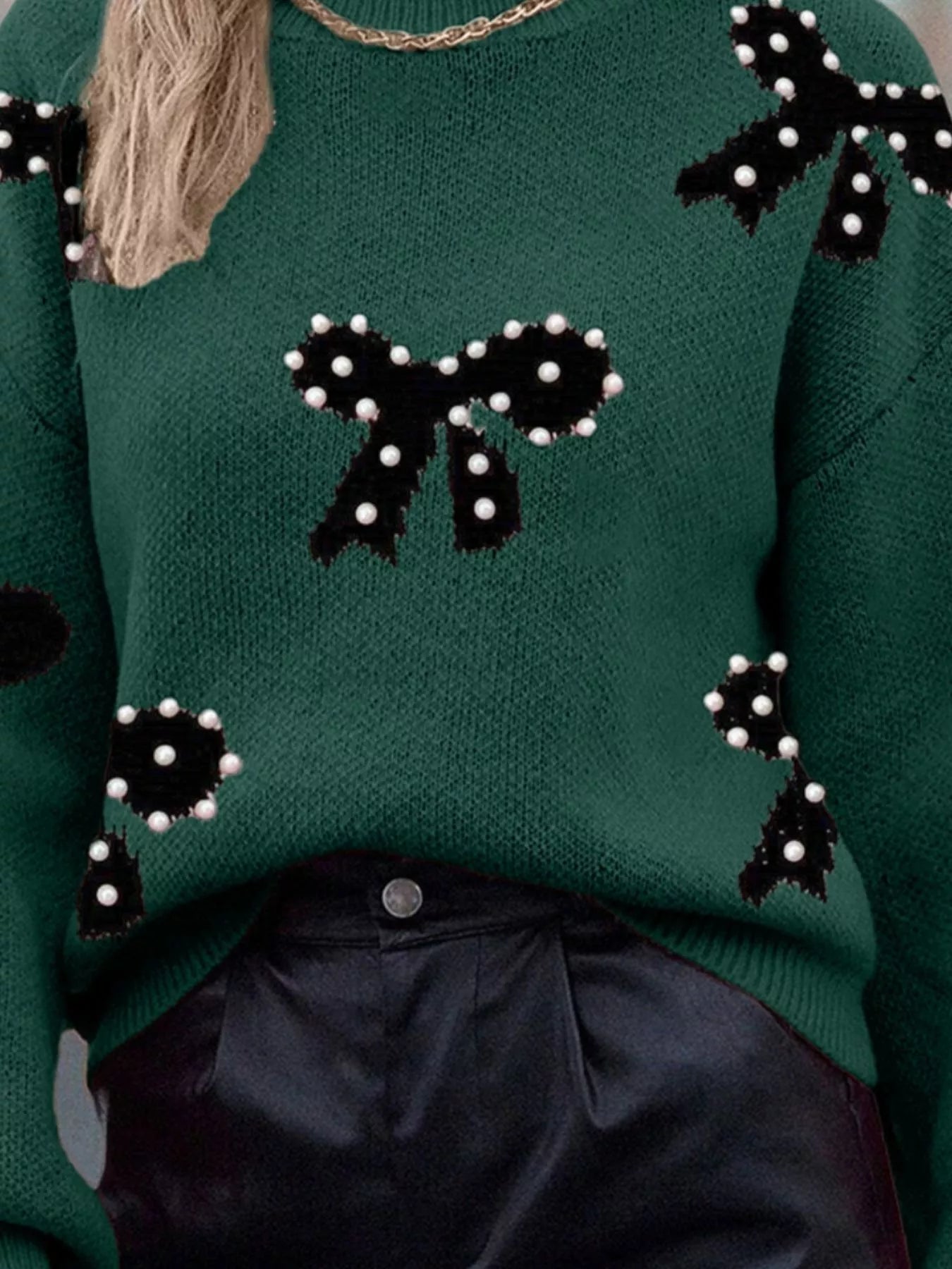 Pearls and Bows Sweater