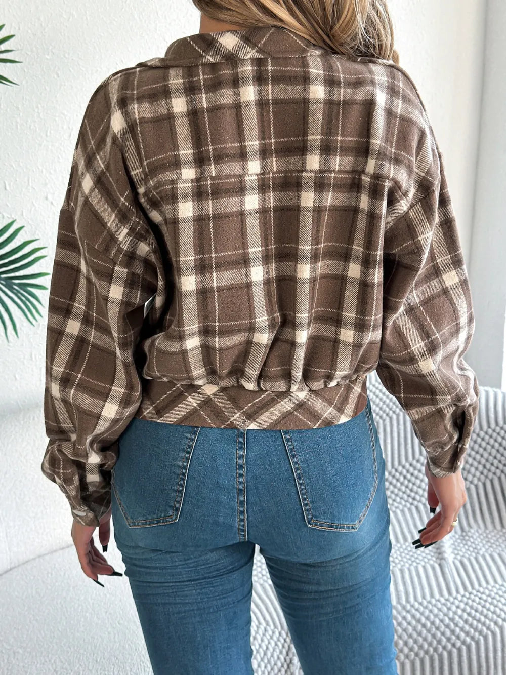 Plaid Button Up Jacket