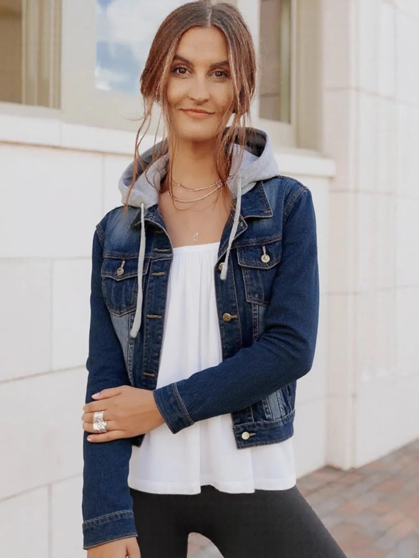 Hooded Denim Jacket