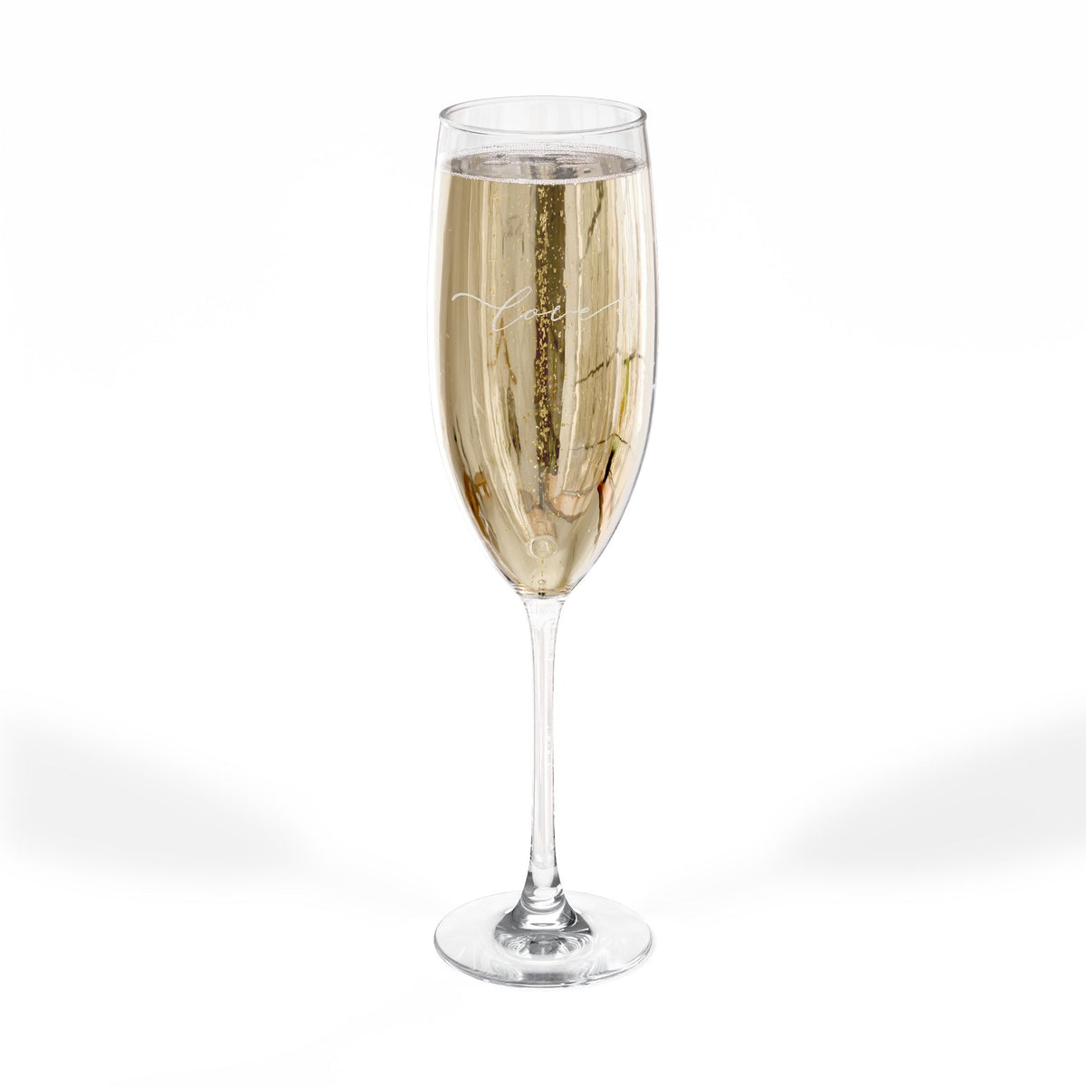 Engraved LOVE Script Champagne Glass | 8oz Champagne Flute