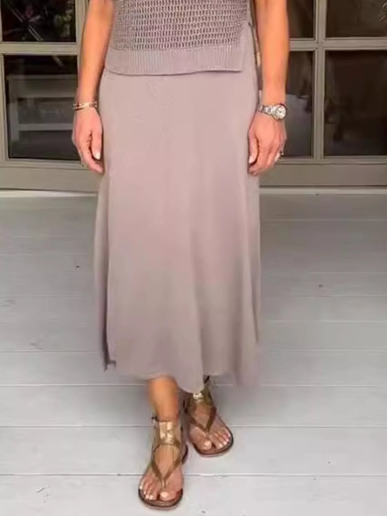 Openwork Sweater and Dress Set