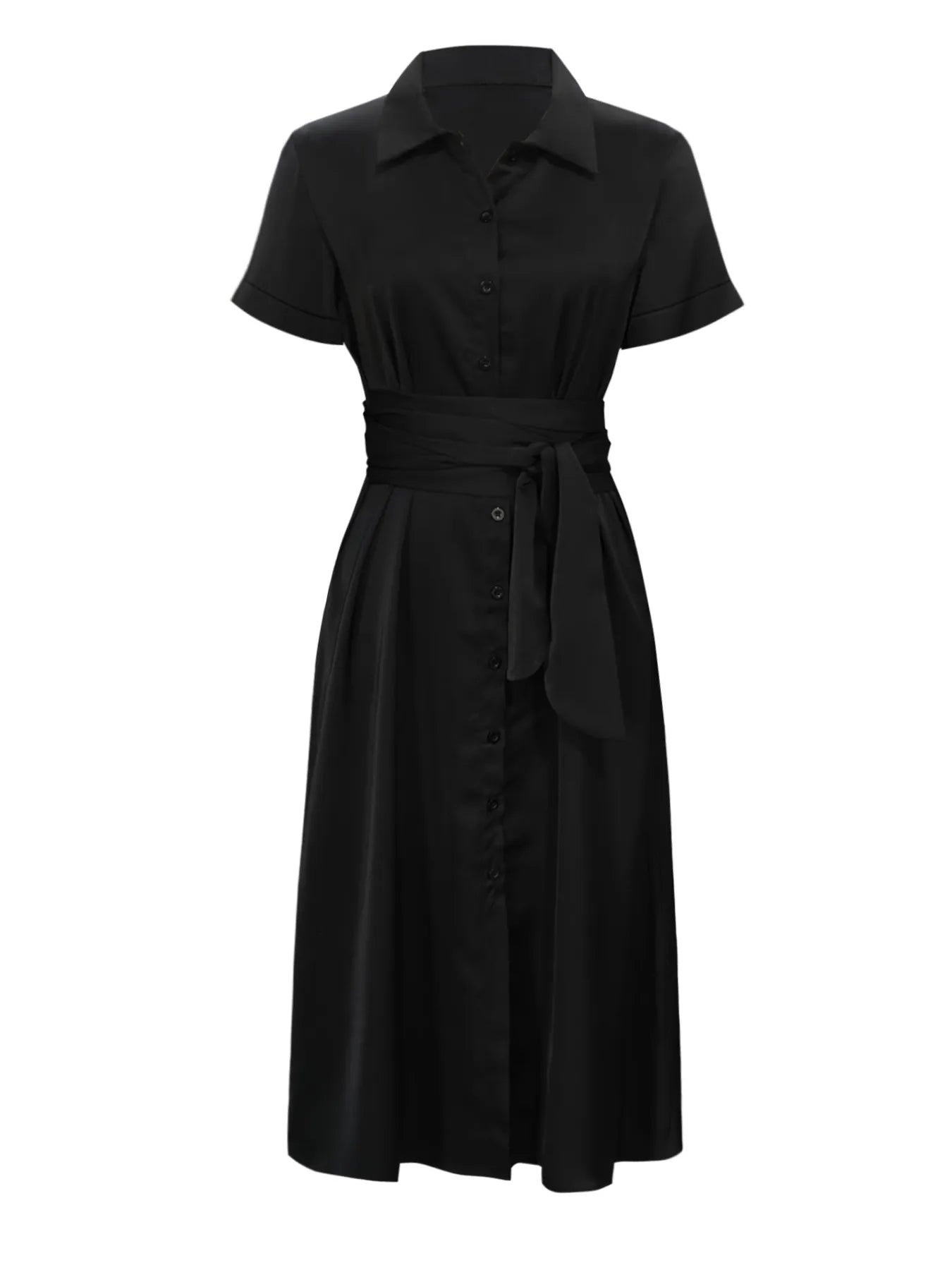 Women's Casually Chic Belted Midi Dress