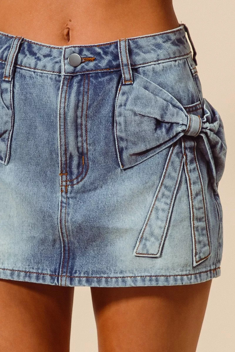 Coquette Denim Mini Skirt