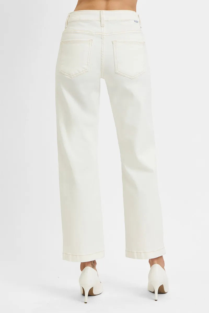 Tummy Control Mid Rise Straight Jeans