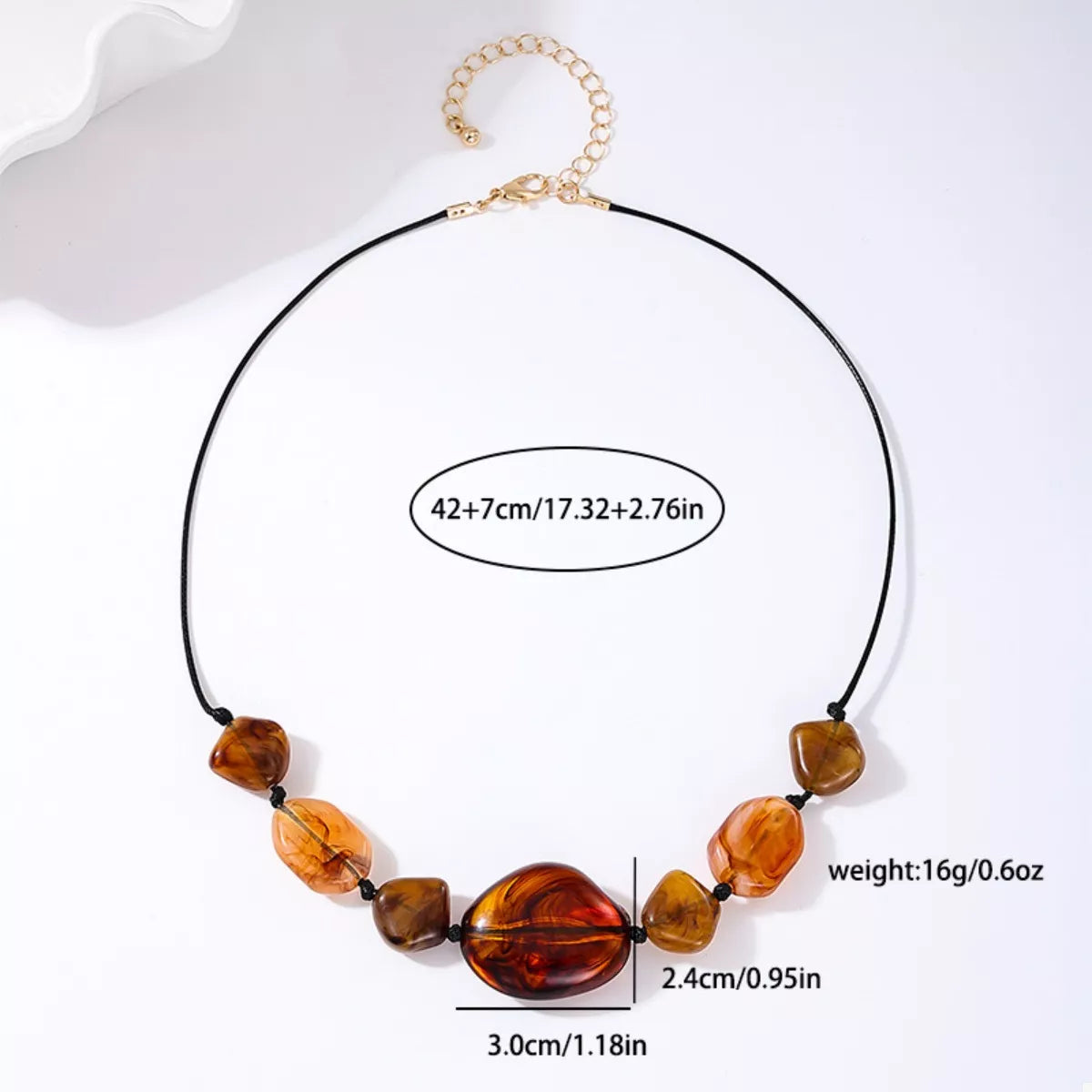 Amber Beaded Statement Necklace