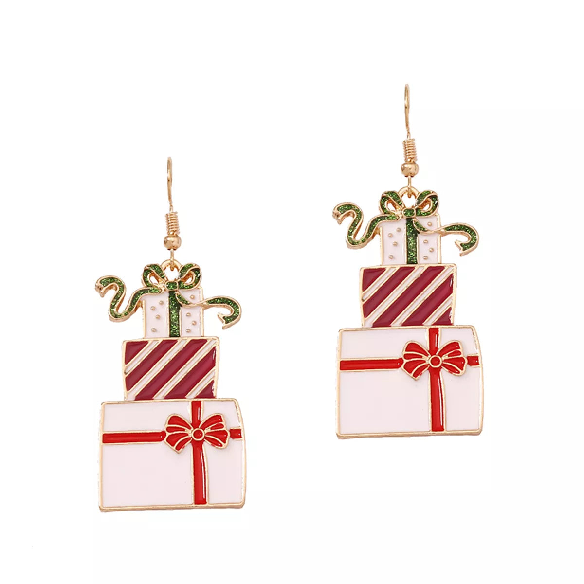 Present Dangle Earrings (Red and White)