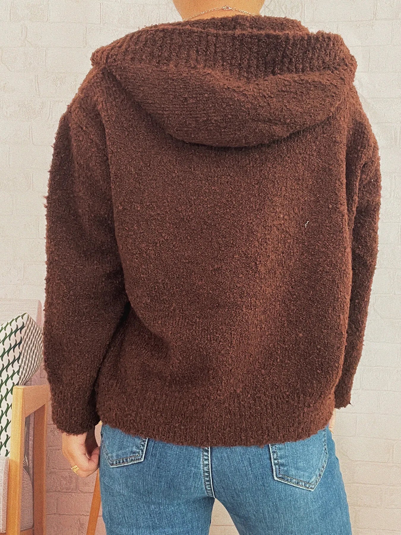 Chunky Buttoned Hooded Cardigan
