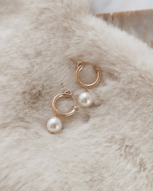 PEARL HOOP EARRINGS