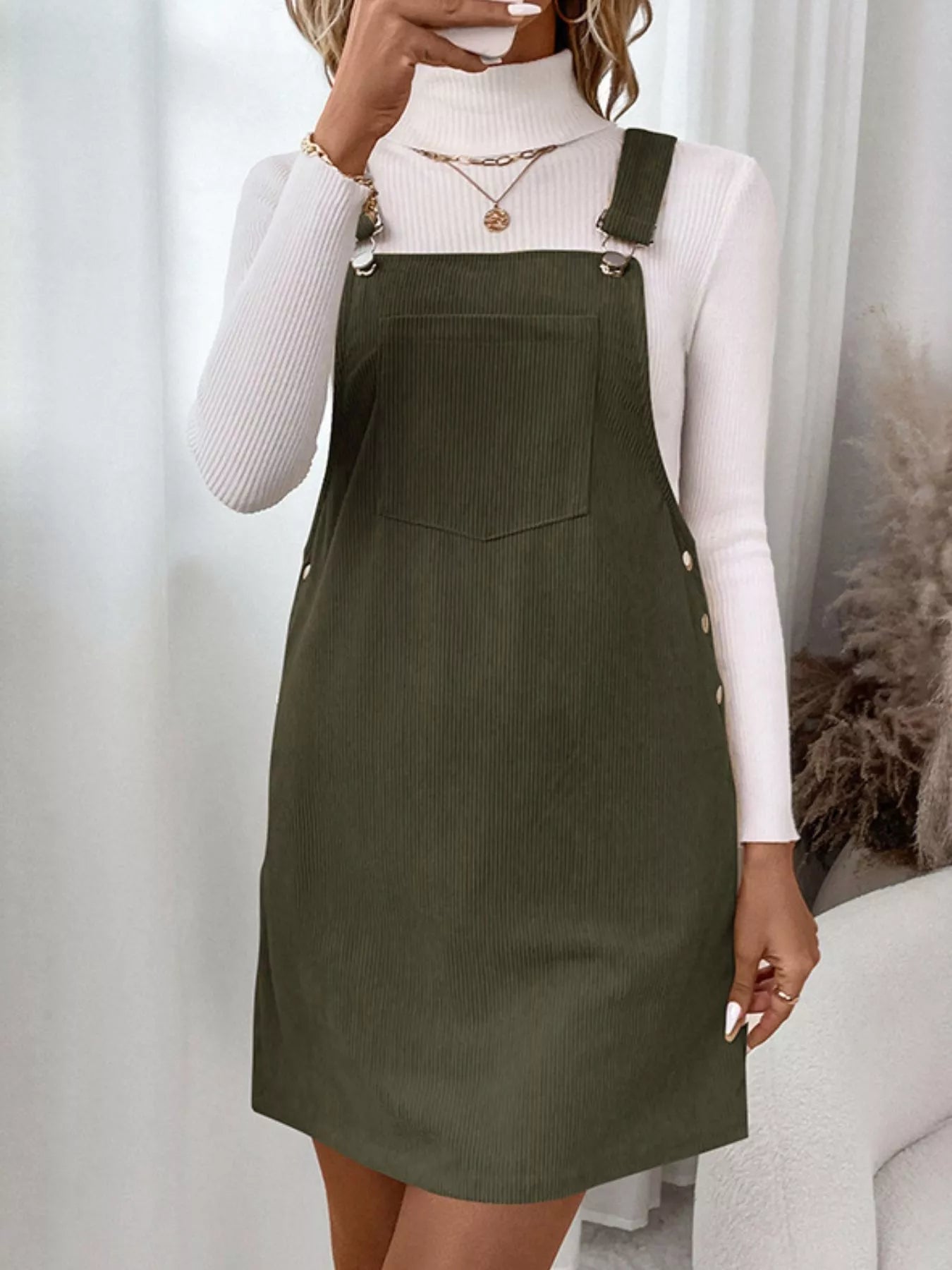 Corduroy Overall Mini Dress