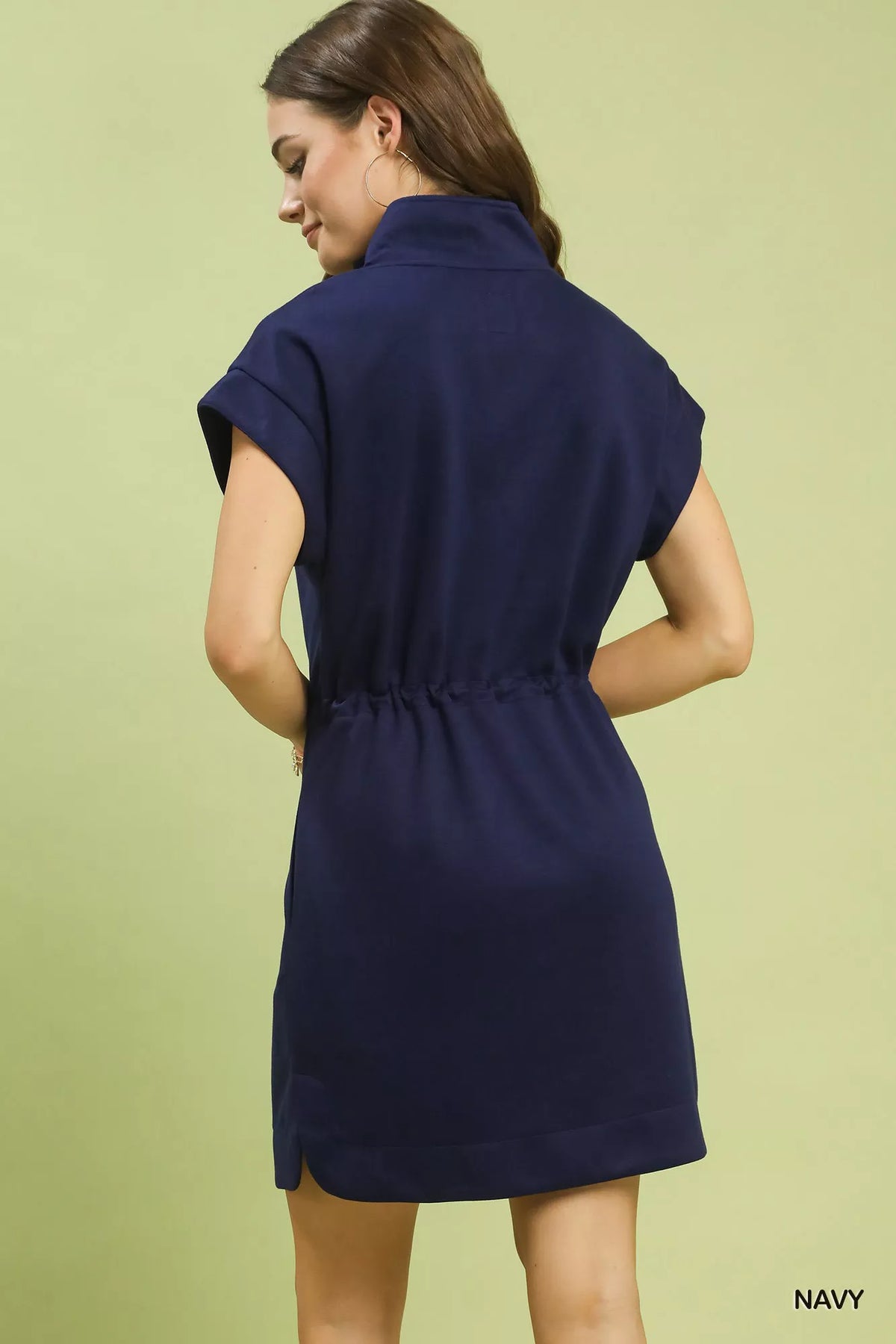 Dolman Sleeve Zip Detail Dress - Side View
