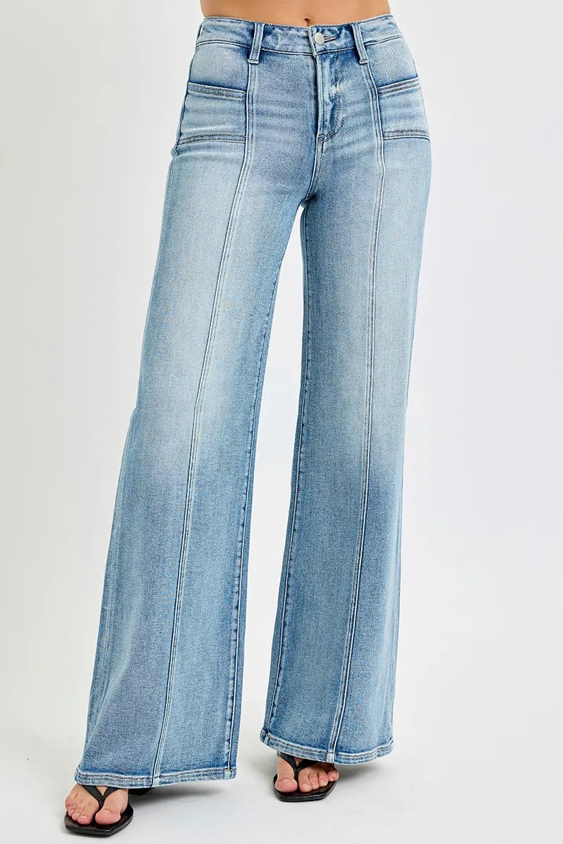 Women's Mid Rise Wide Leg Jeans