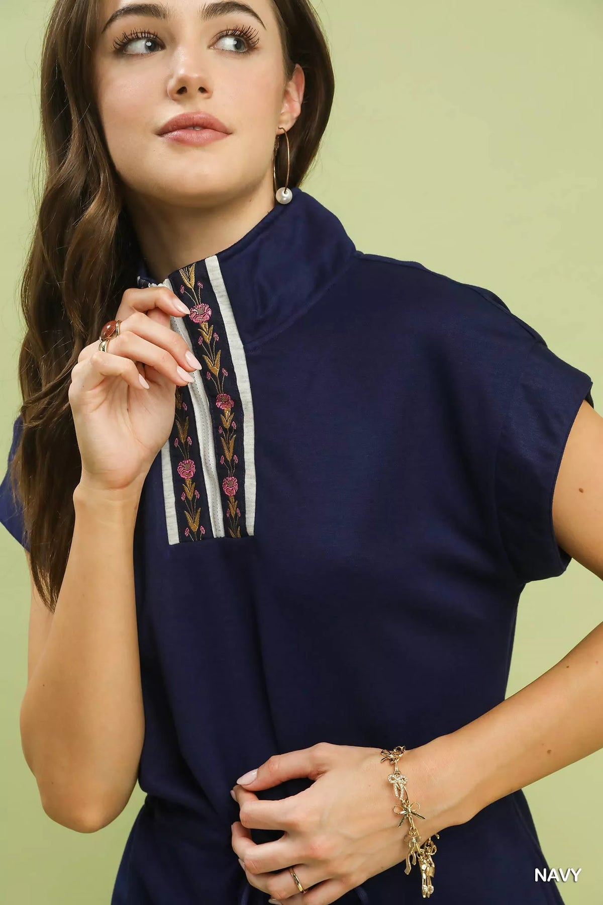 Dolman Sleeve Zip Detail Dress - Detail View 4