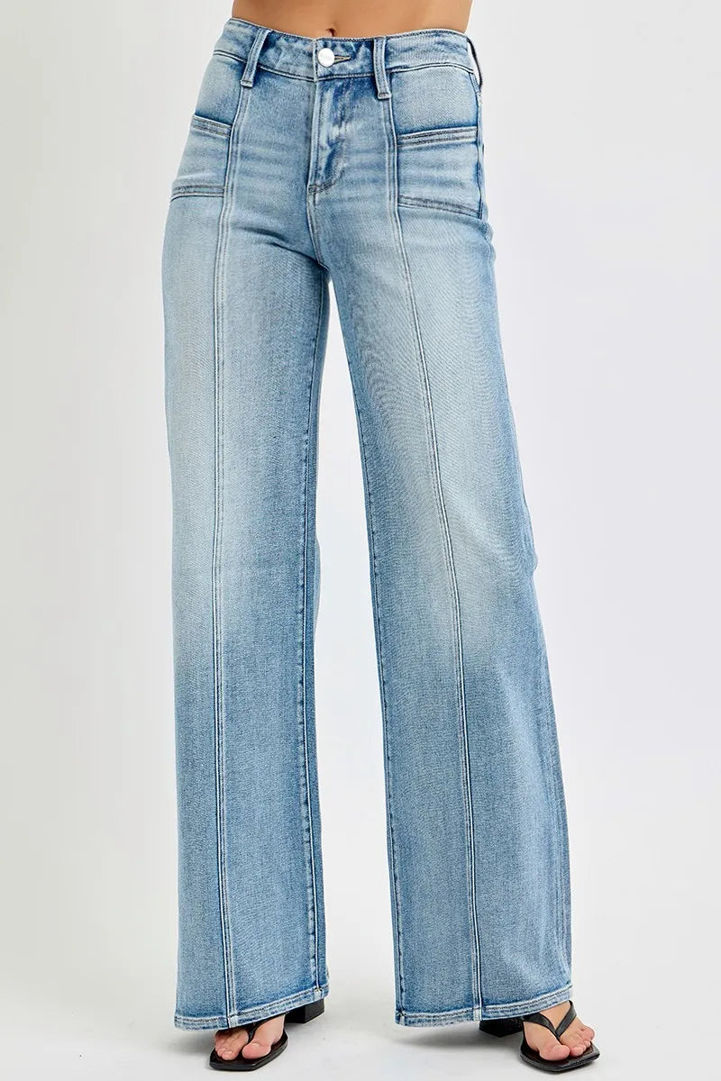 Women's Mid Rise Wide Leg Jeans