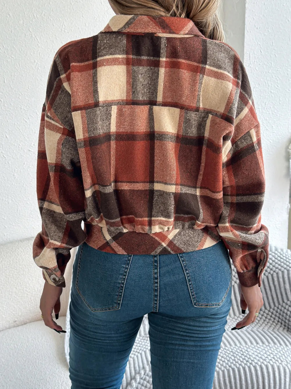Plaid Button Up Jacket