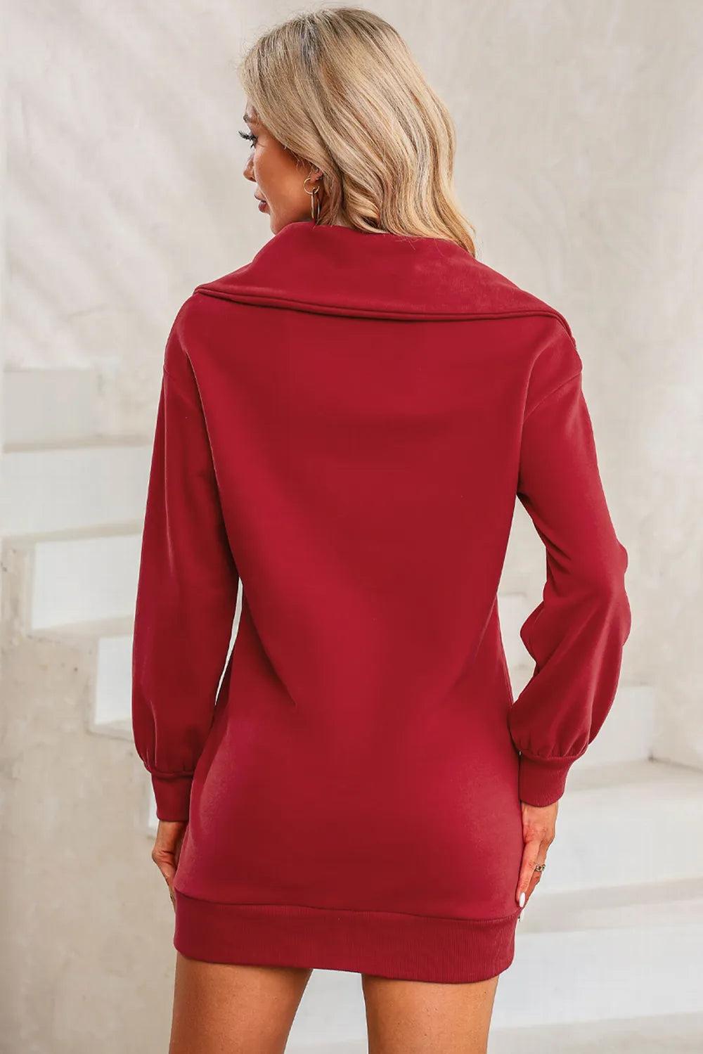 Cozy Half-Zip Sweater Dress