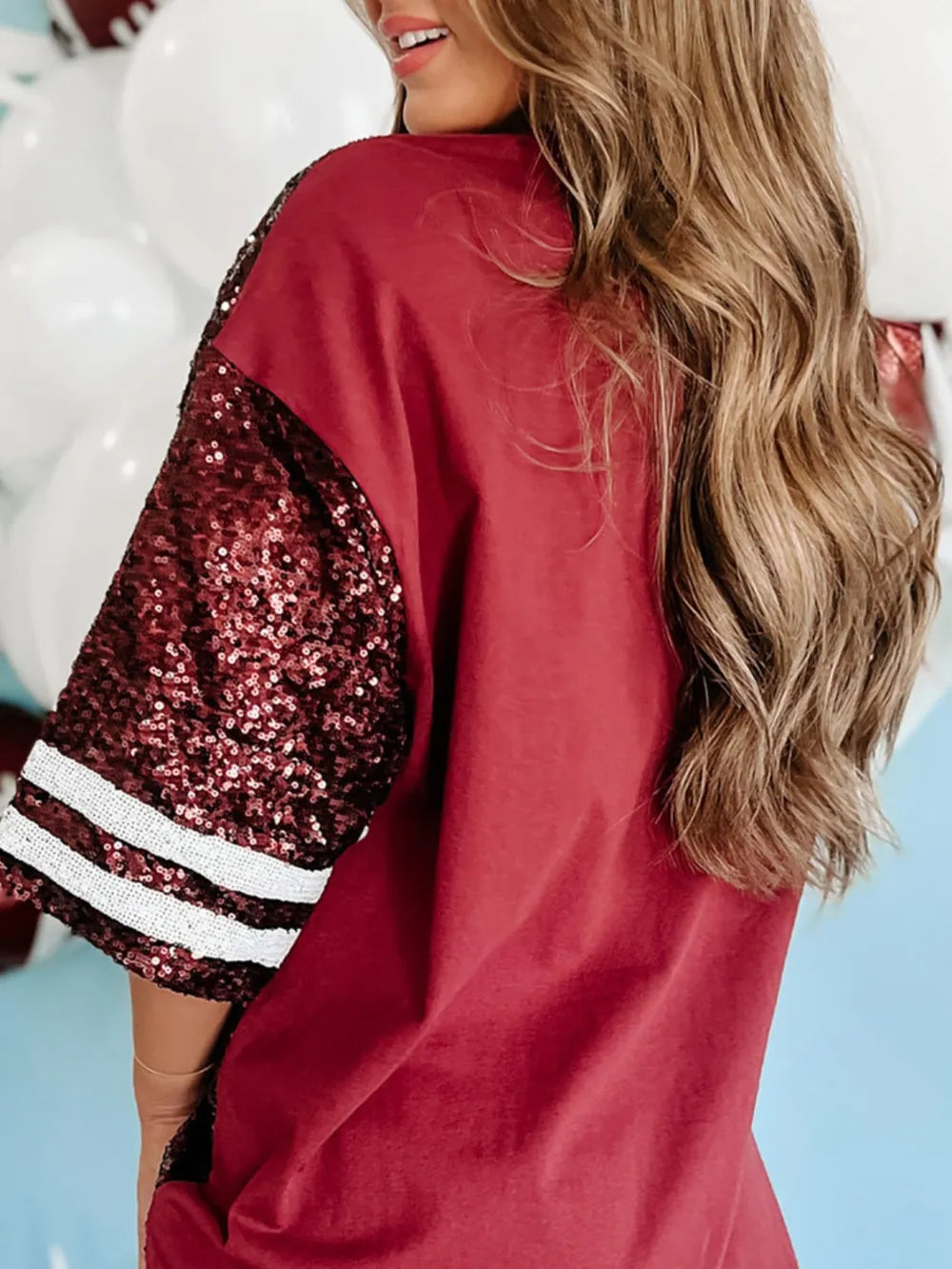 Sequin Team Spirit T-Shirt Dress