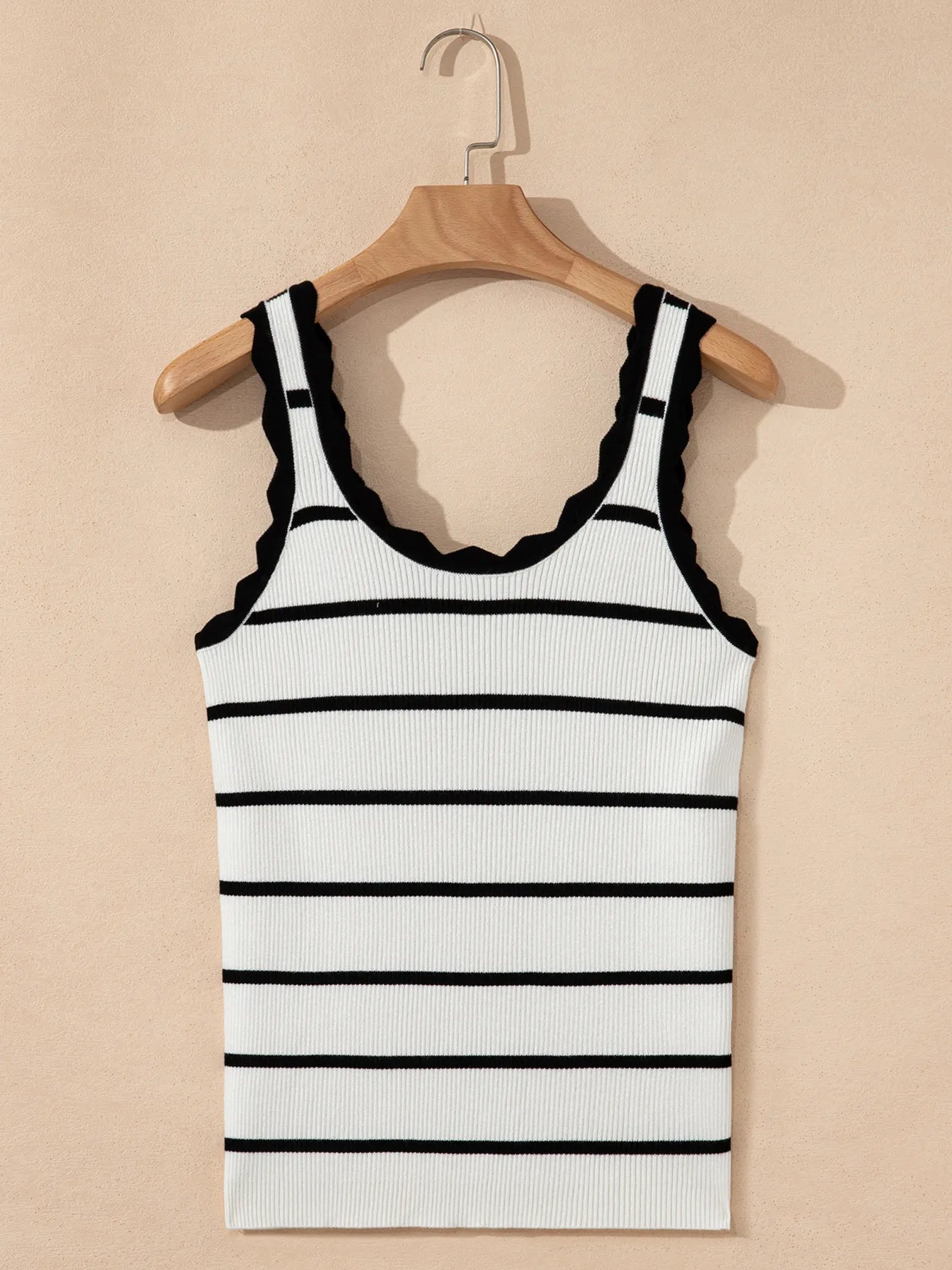 Stripes and Scallops Ribbed Tank