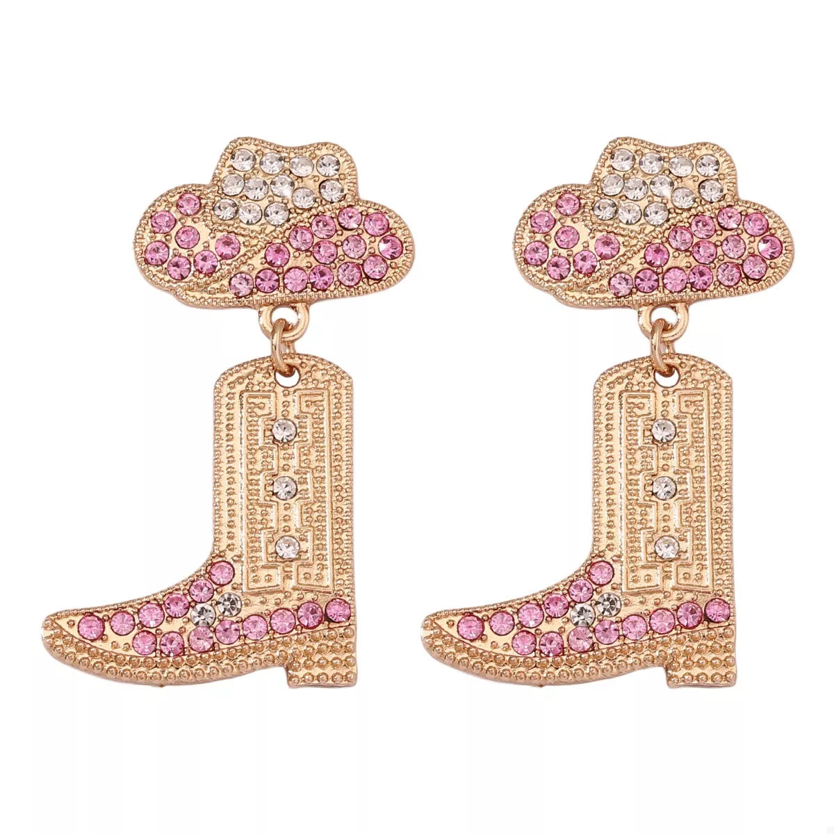 Rhinestone Cowgirl Dangle Earrings - Detail View 4