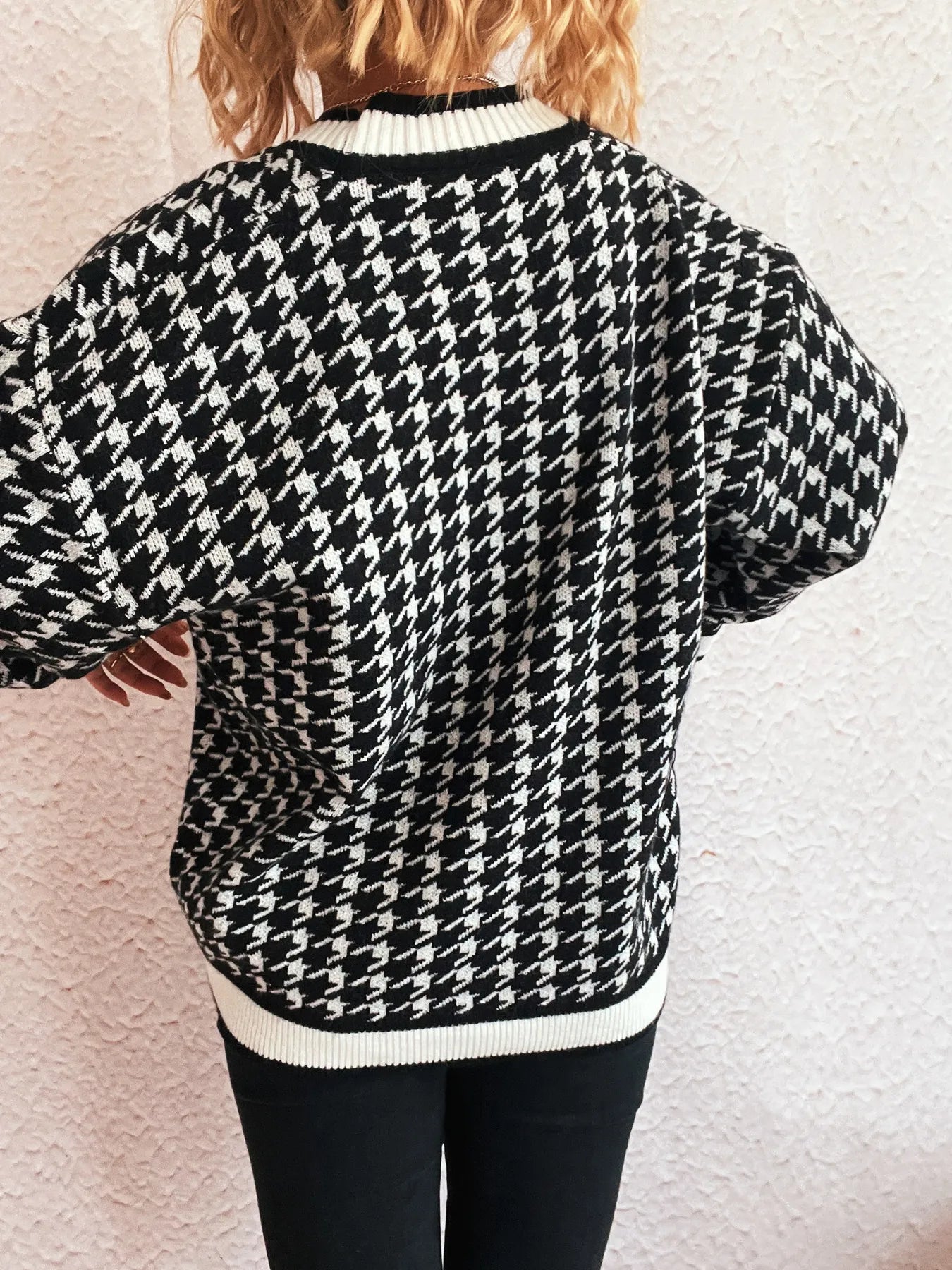 Houndstooth Oversized Cardigan