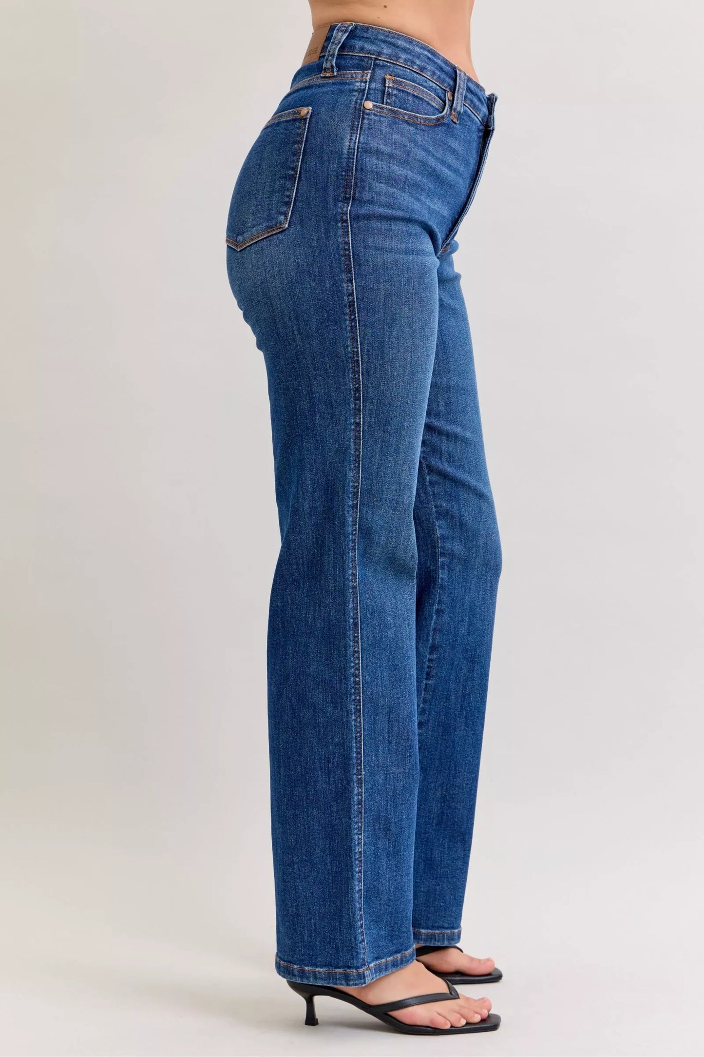 Slimming High Waist Straight Leg Jeans