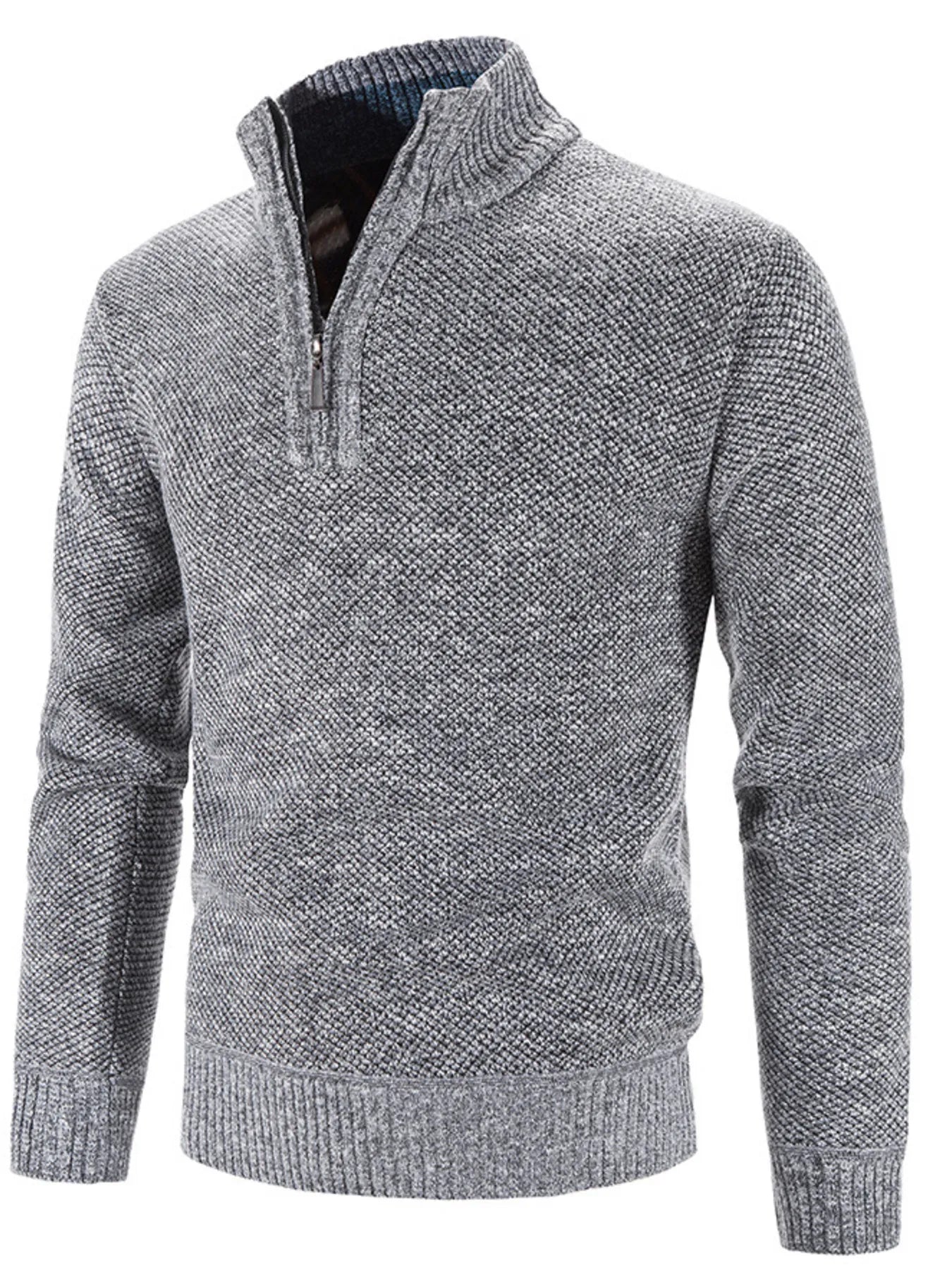 Men's Quarter Zip Long Sleeve Sweater