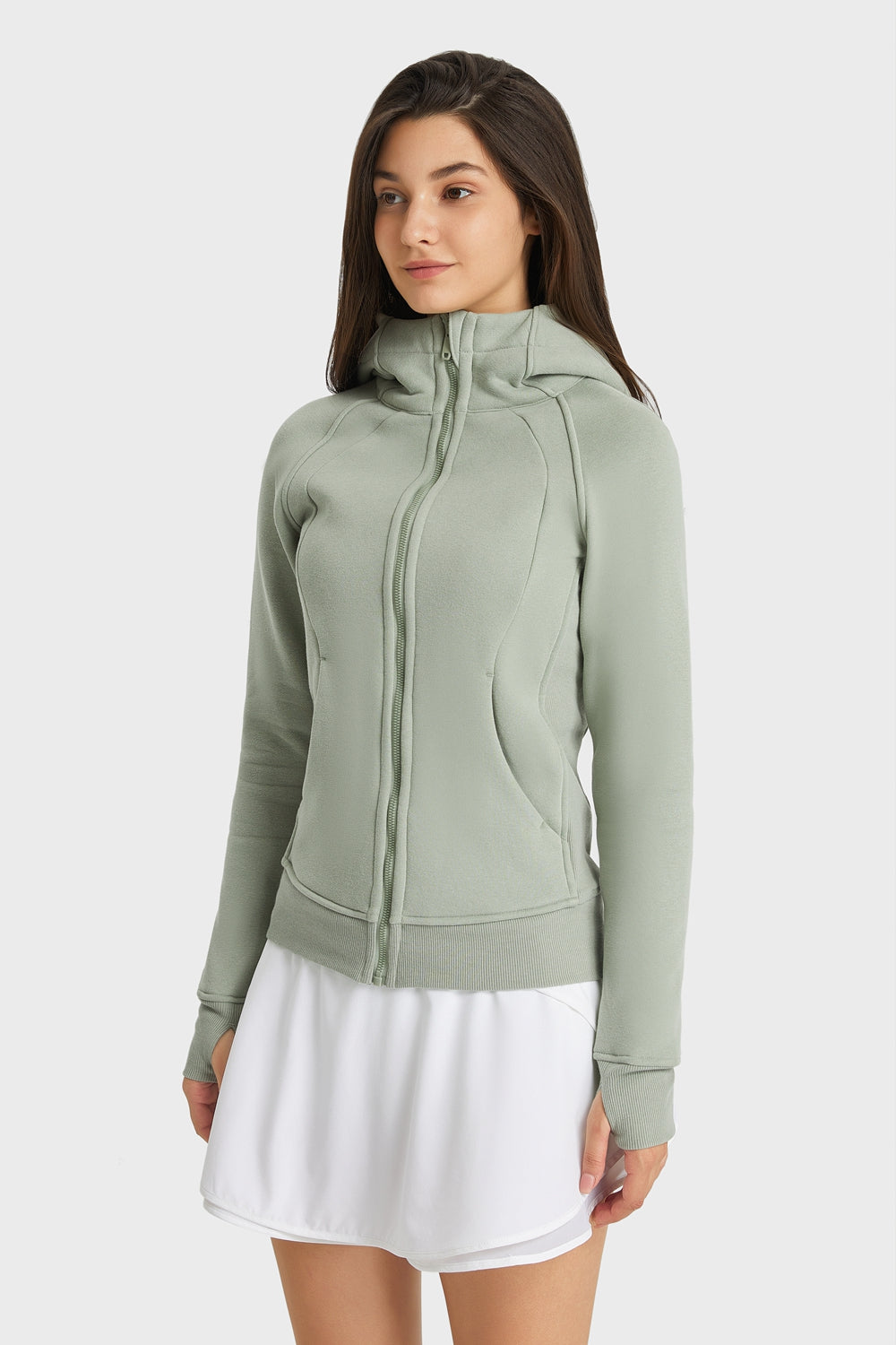 Athletic Hooded Zip Up Jacket