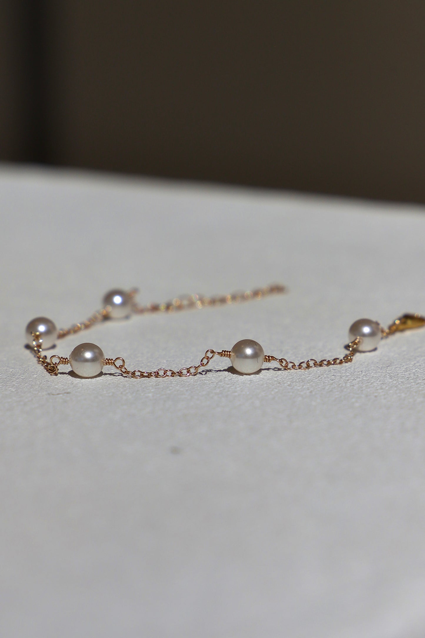 Gold Bracelet with Swarovski Pearls