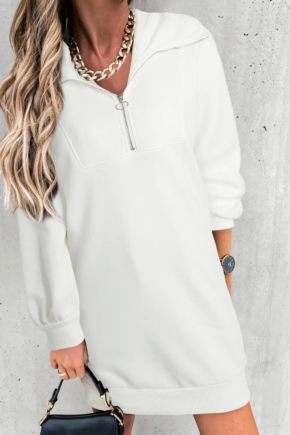 Cozy Half-Zip Sweater Dress
