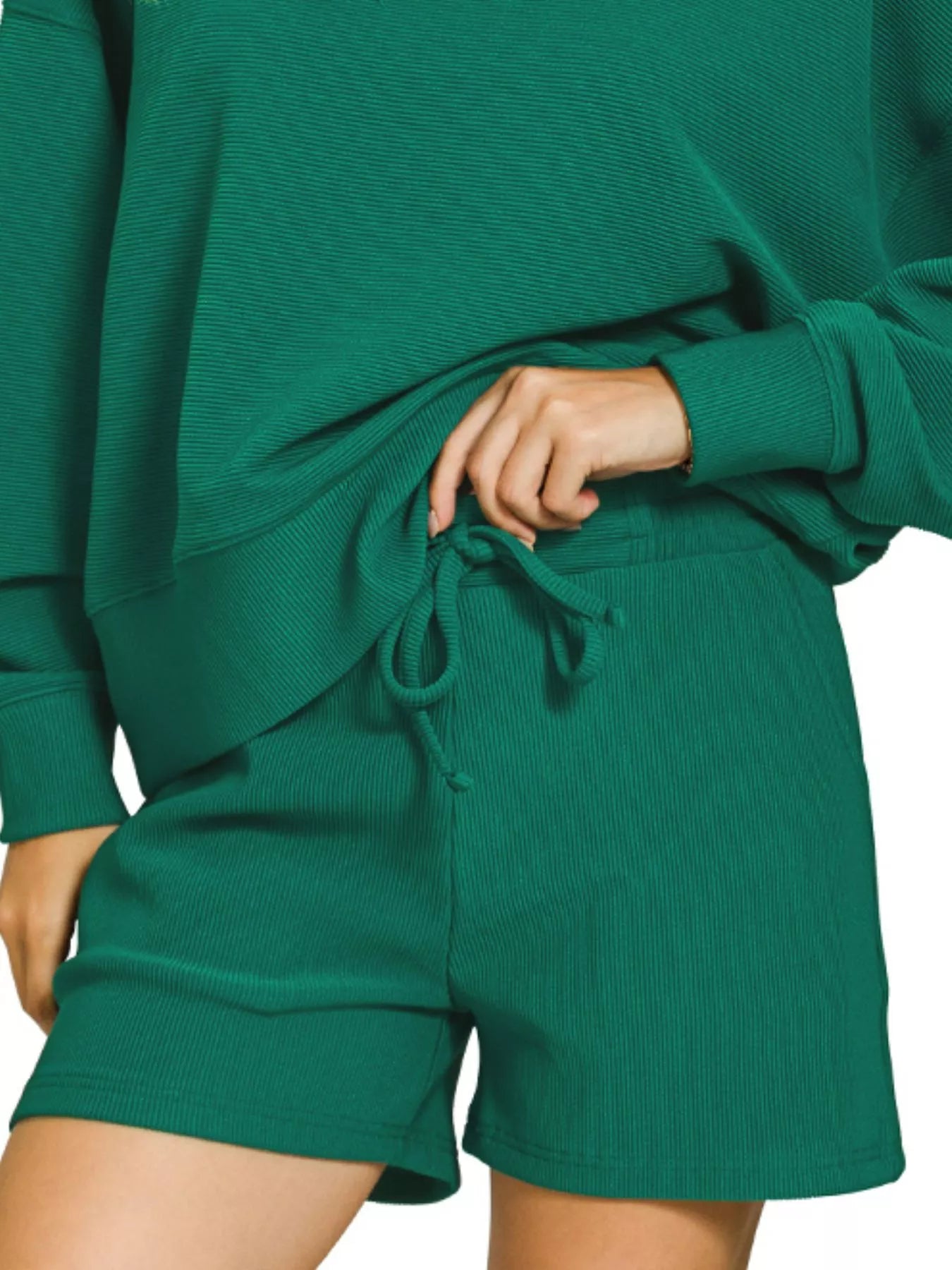 Ribbed Pullover and Shorts Set
