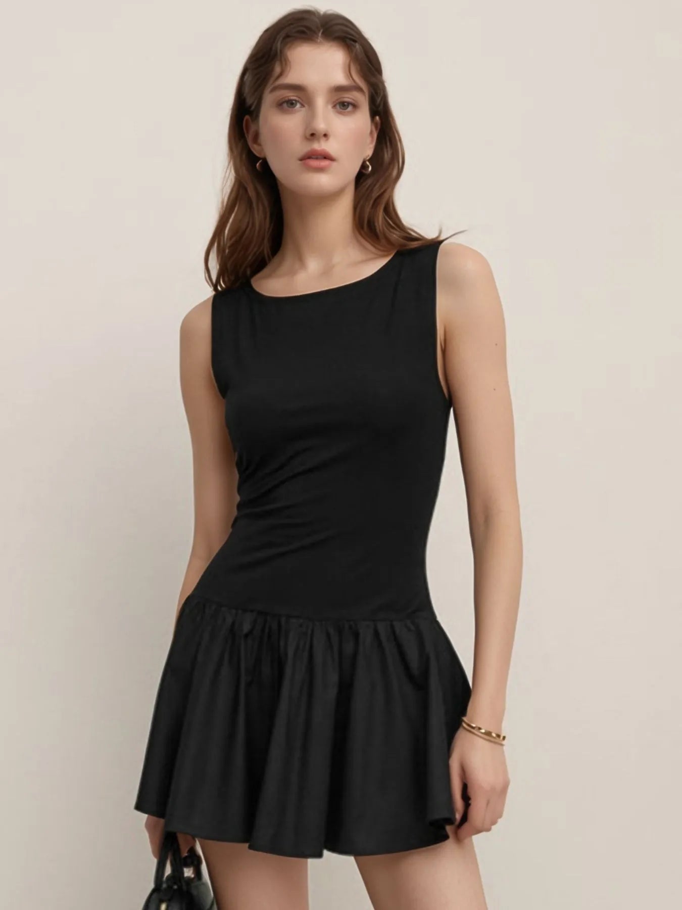 Solid Style Mini Tank Dress