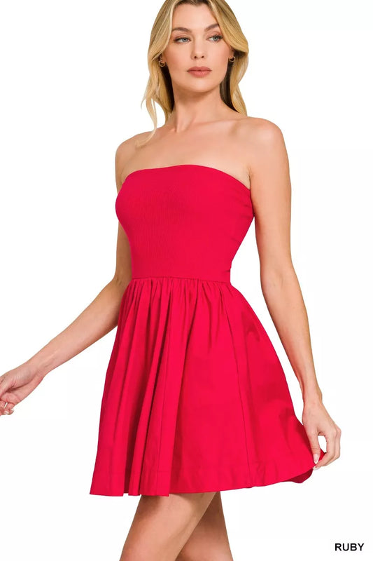 Strapless Fit-n-Flare Dress - Back View