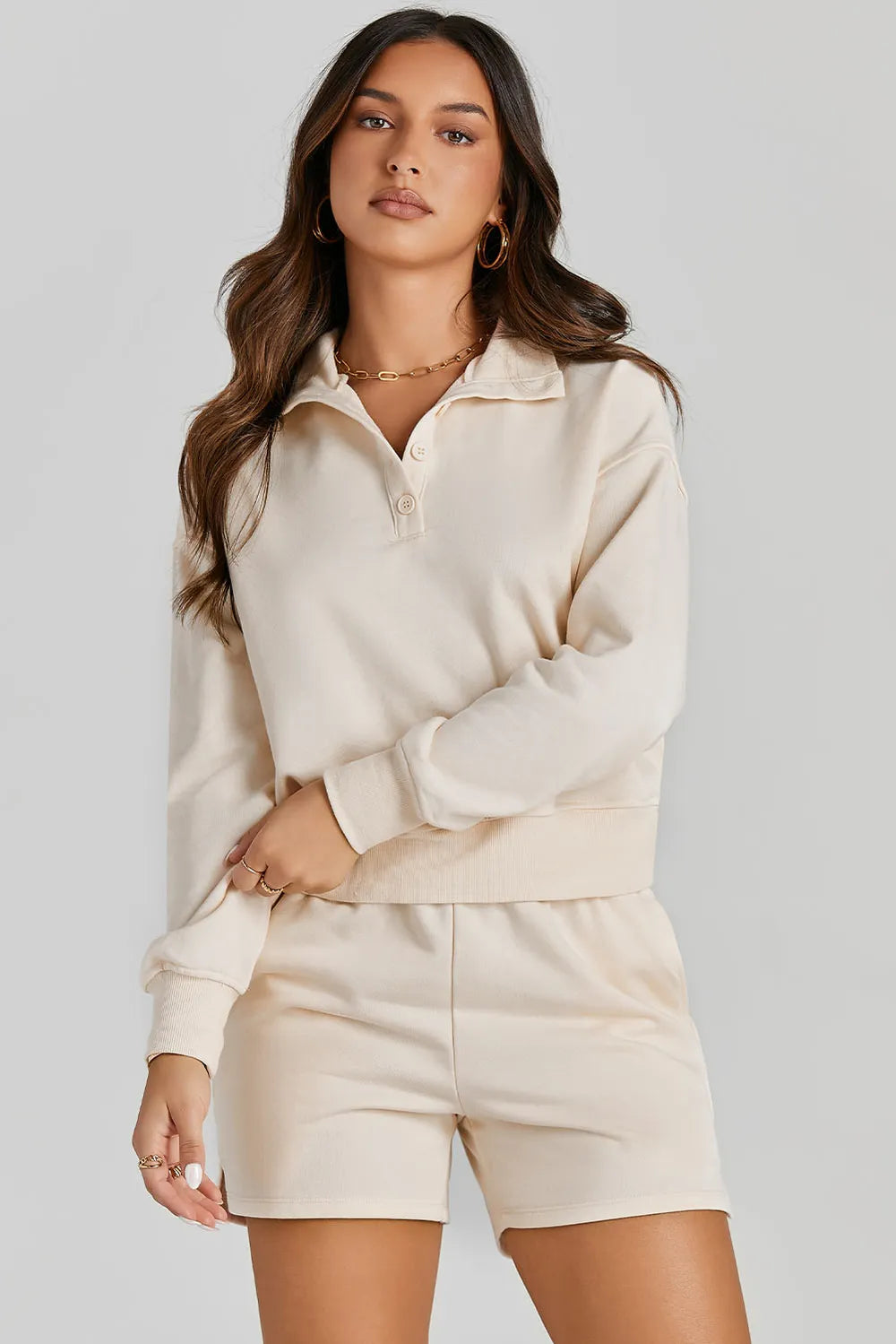 Matching Sweatshirt and Shorts Athleisure Set