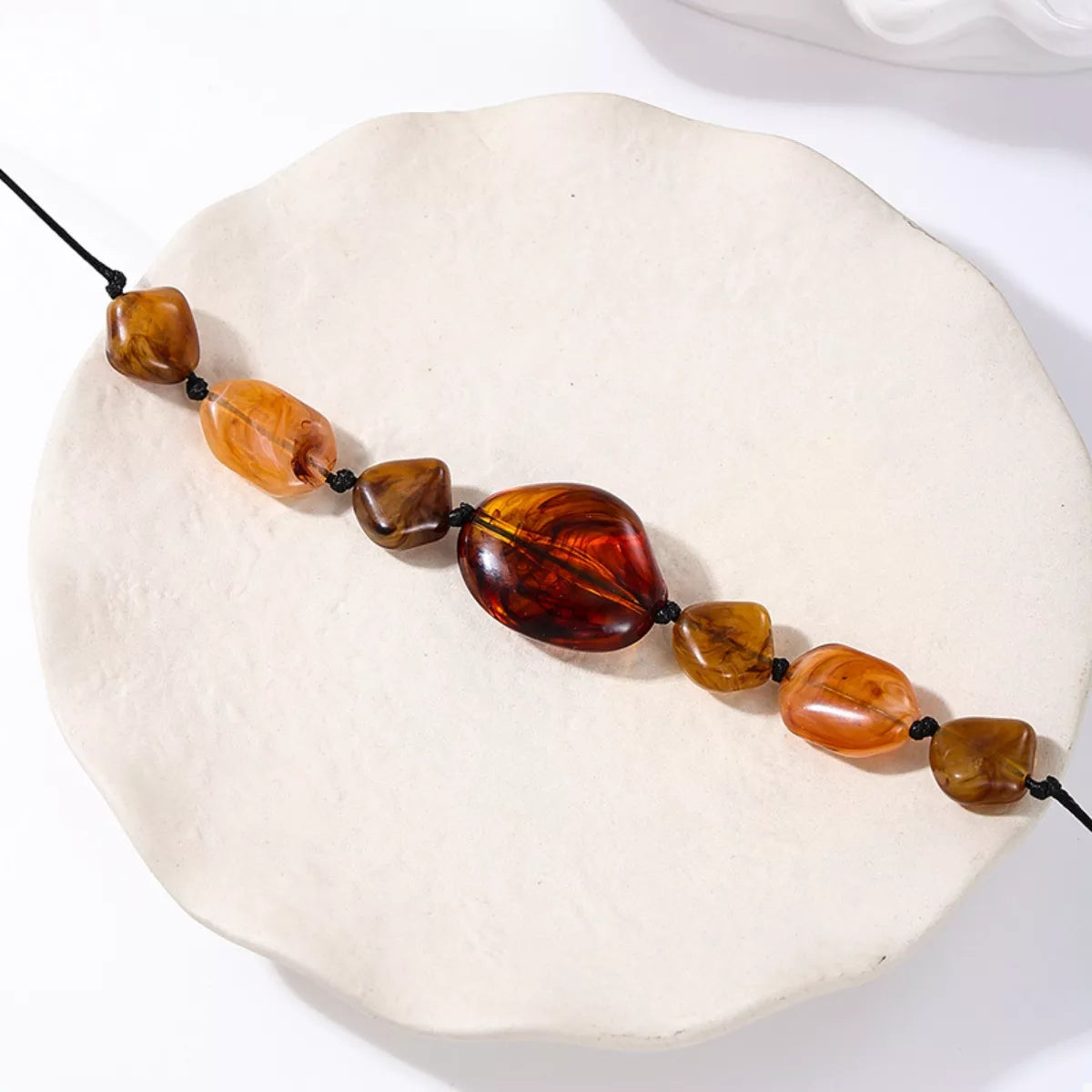 Amber Beaded Statement Necklace