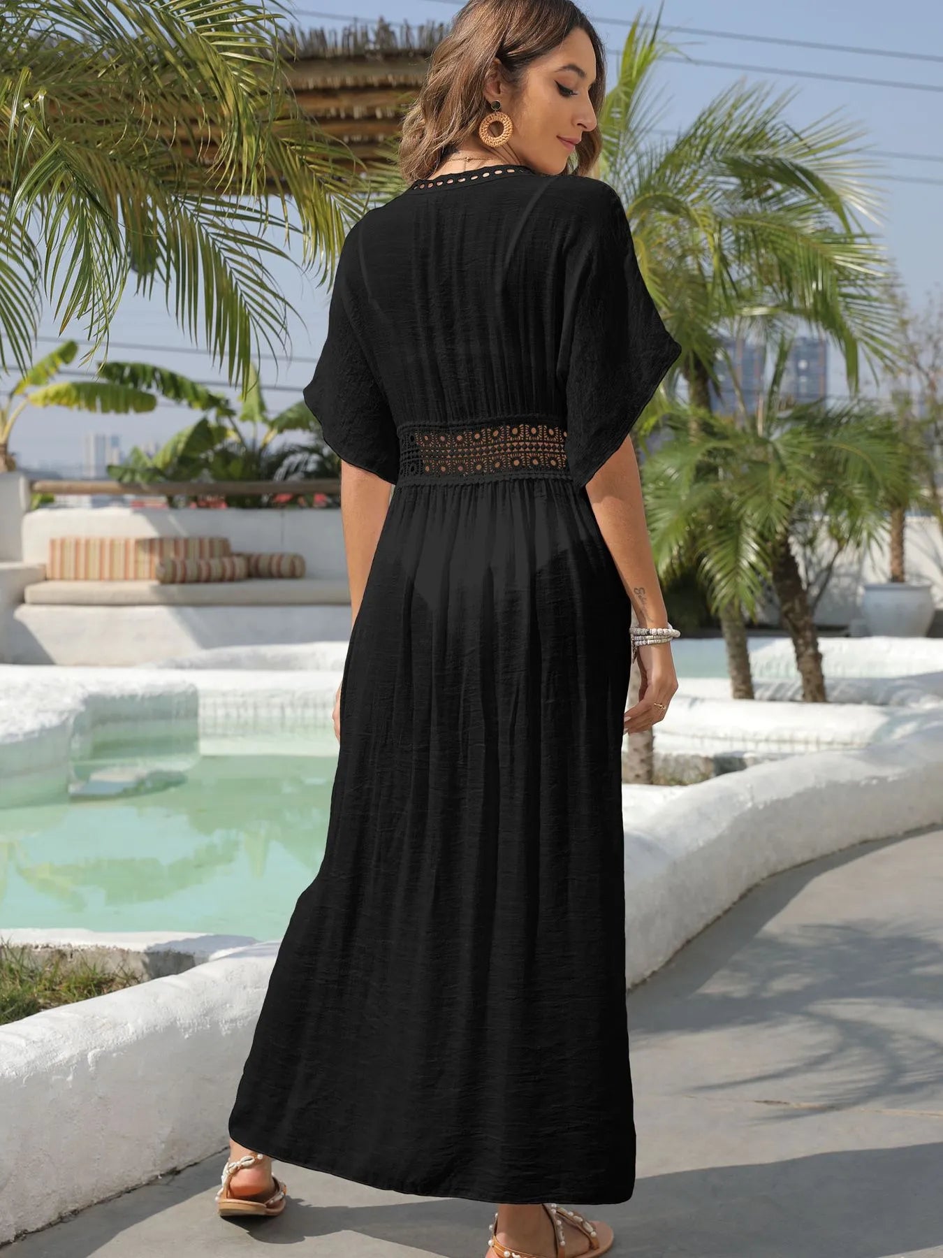 Lace Trim Beach Cover-Up