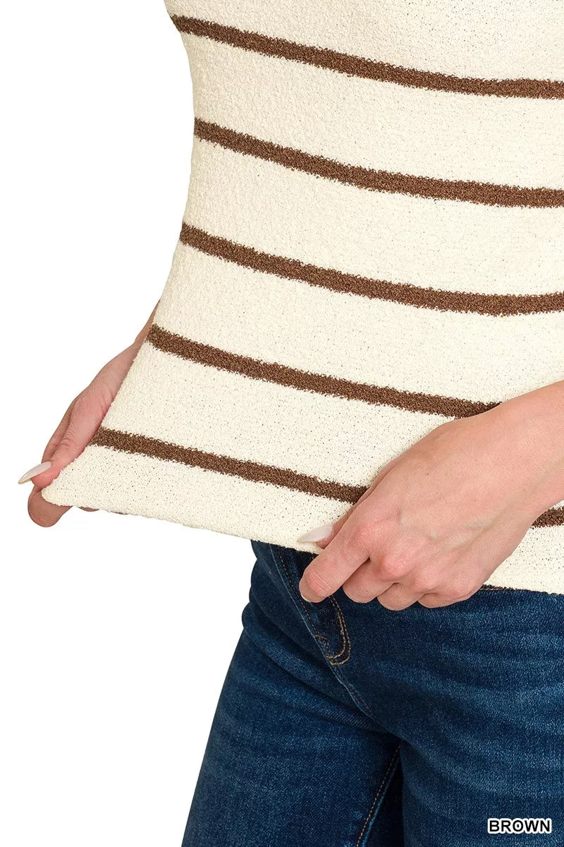 Stripe Sweater Tank Top - Mocha