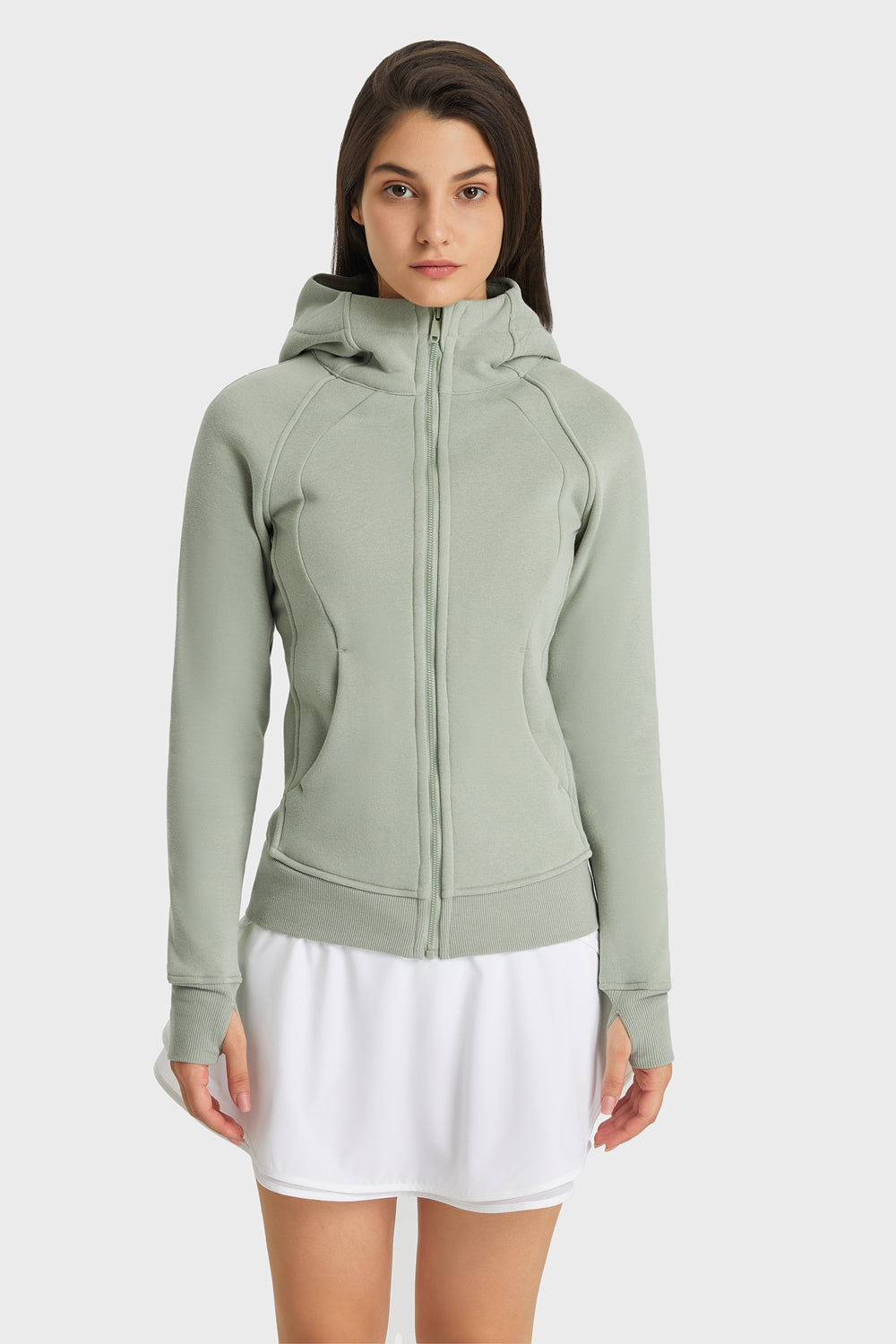 Athletic Hooded Zip Up Jacket