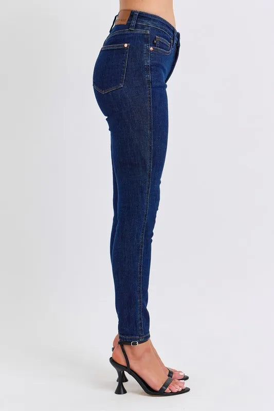 Mid Rise Tummy Control Classic Skinny Jeans