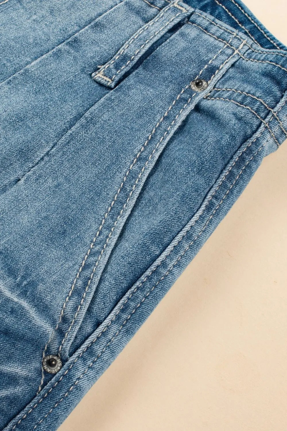 Button Fly High Waist Jeans - Detail View 6
