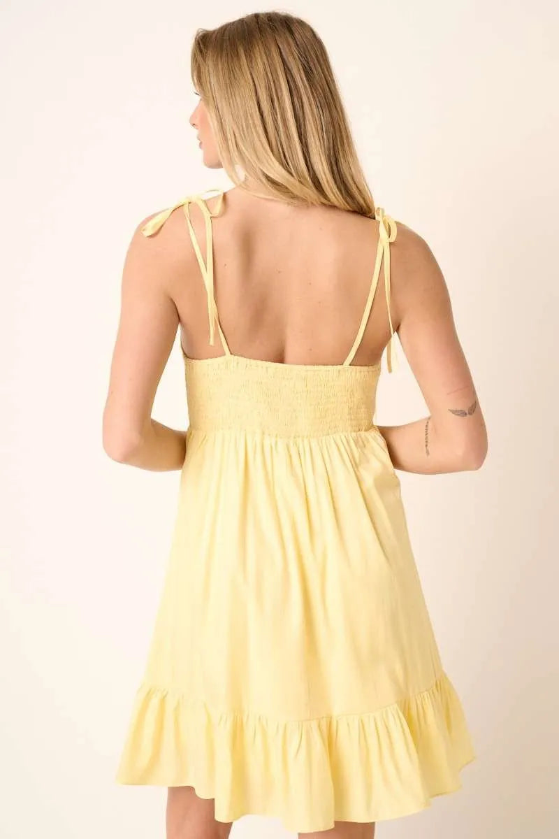 Women's Yellow Mini Sun Dress