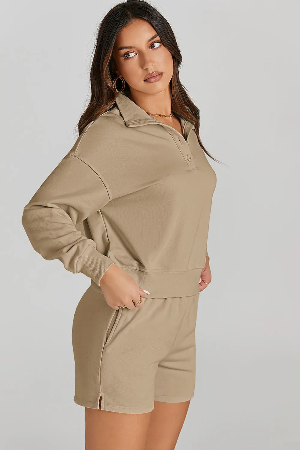Matching Sweatshirt and Shorts Athleisure Set