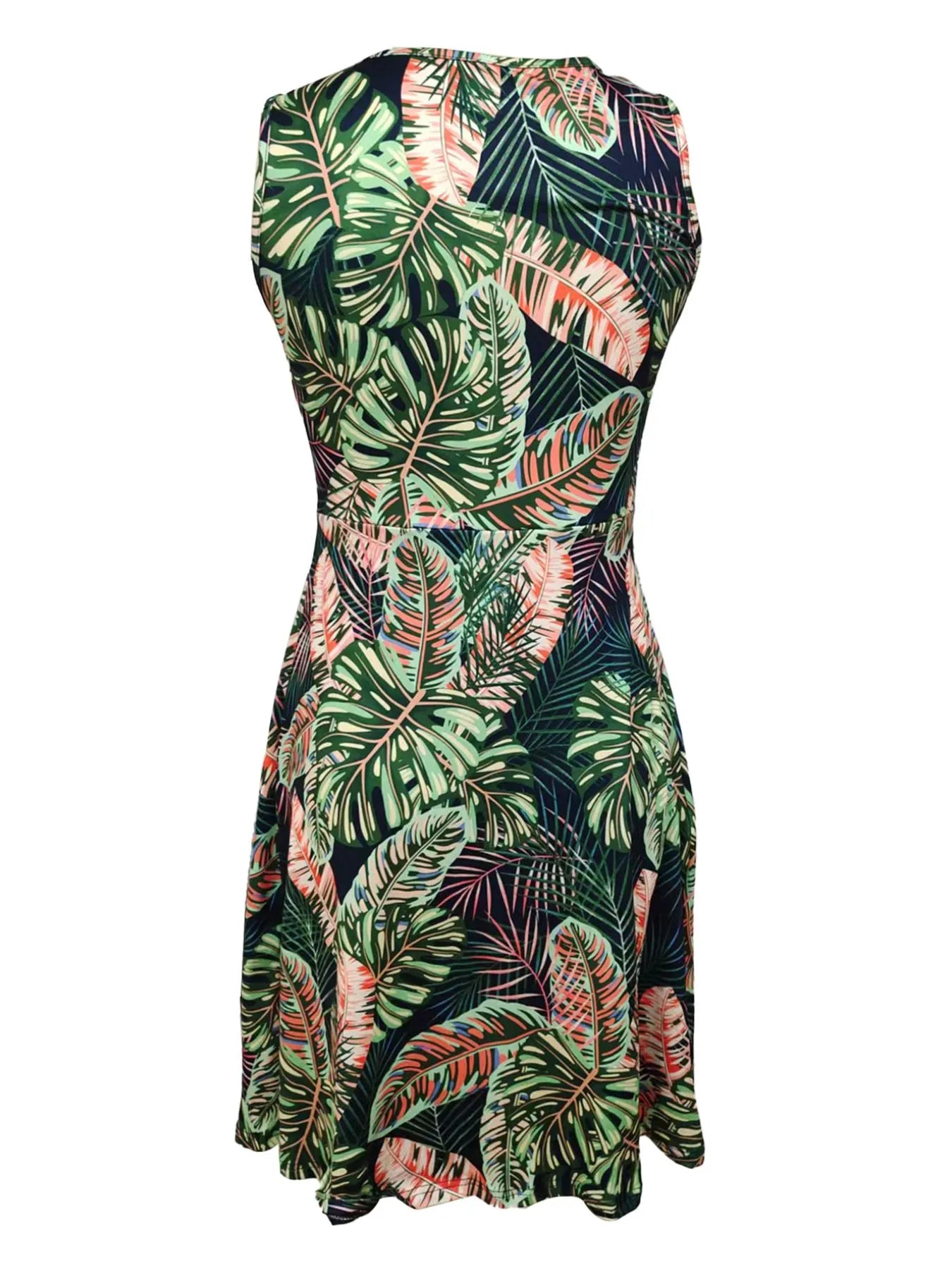 Tropical Sleeveless Summer Dress