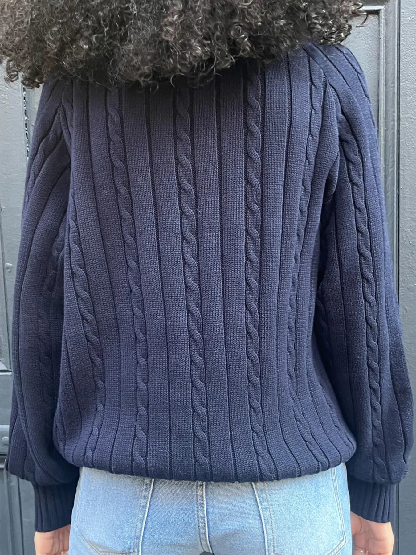 Classic Cable Knit V-Neck Pullover Sweater