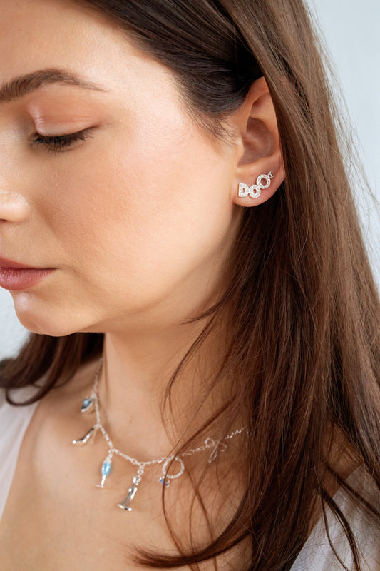 Bridal “I Do” Stud Earring Set of 2 - Alex and Ani - Back View