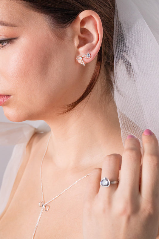 Bow & Teardrop Stud Earring Set - Alex and Ani - Back View