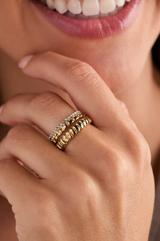 Ribbed Stacking Ring Set of 3 - Alex and Ani - Back View