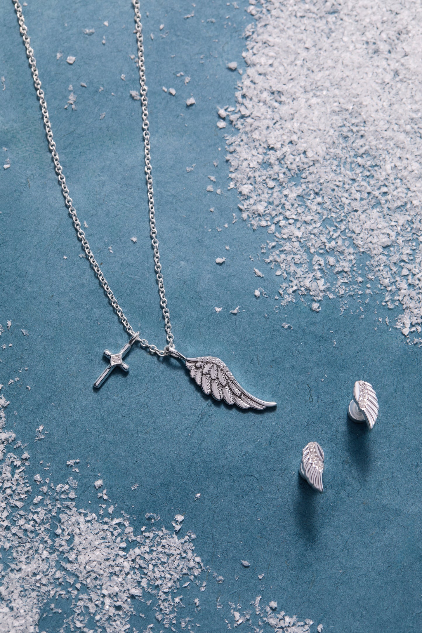 Faith Cross and Angel Wing Charm Necklace - Alex and Ani