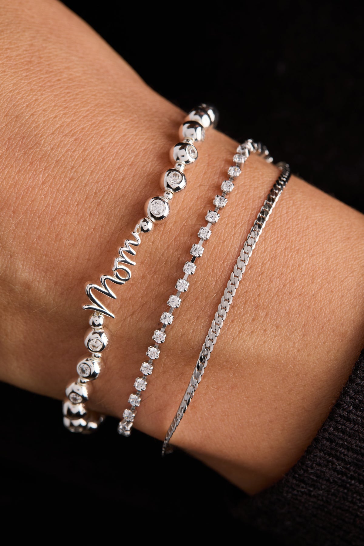 Mom Elongated Crystal Stretch Bracelet - Alex and Ani - Detail View 6