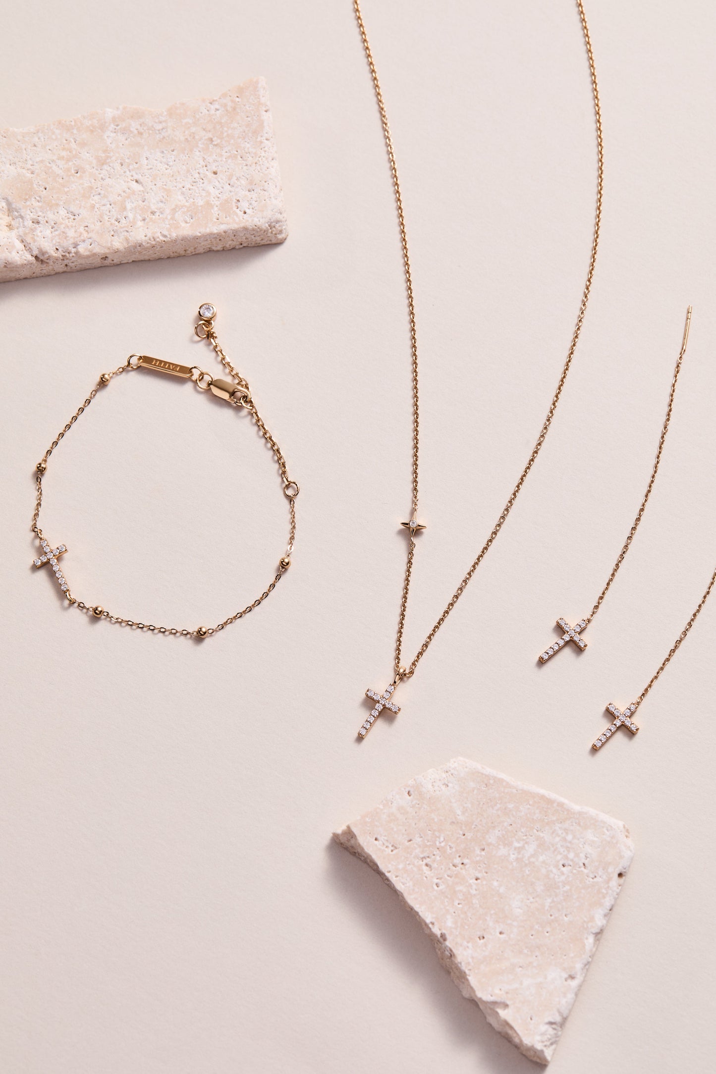 Pave Crystal Cross Threader Earrings - Alex and Ani