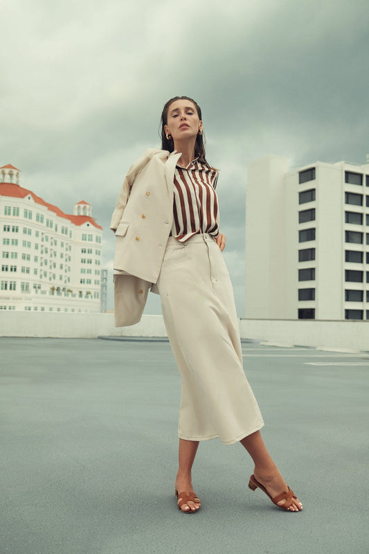 STRETCH DENIM SKIRT - FOUR COLORS