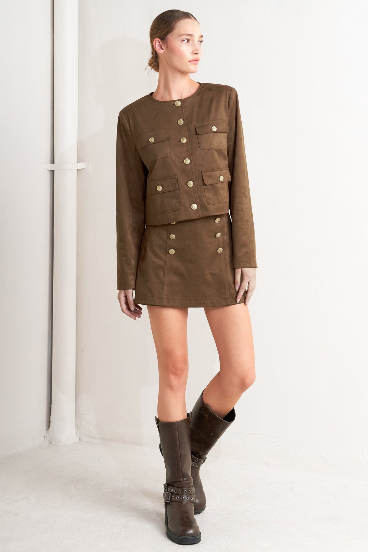 HERITAGE UTILITY FAUX SUEDE JACKET - Detail View 6